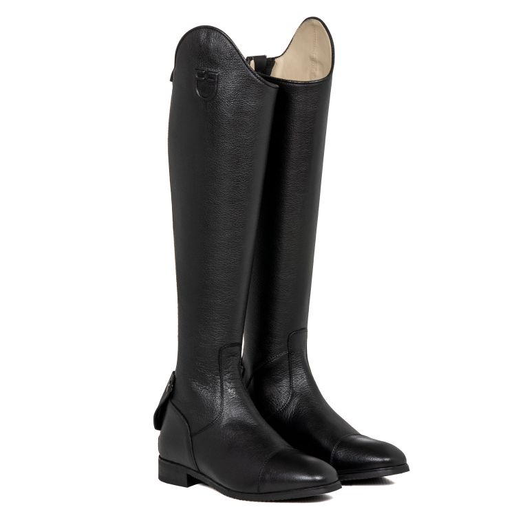 Unisex buffalo leather boots with back zip
