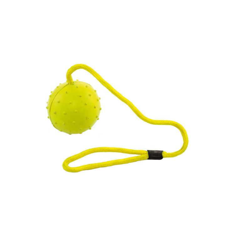 RUBBER BALL W/ROPE 6.5 CM