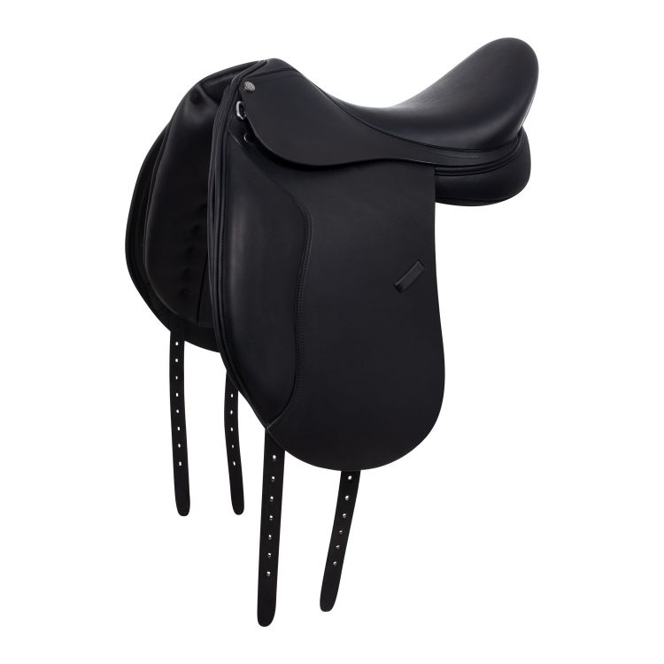 Dressage saddle with long blocks