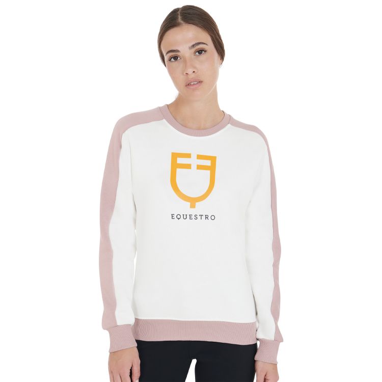 Women's crewneck sweatshirt with printed logo