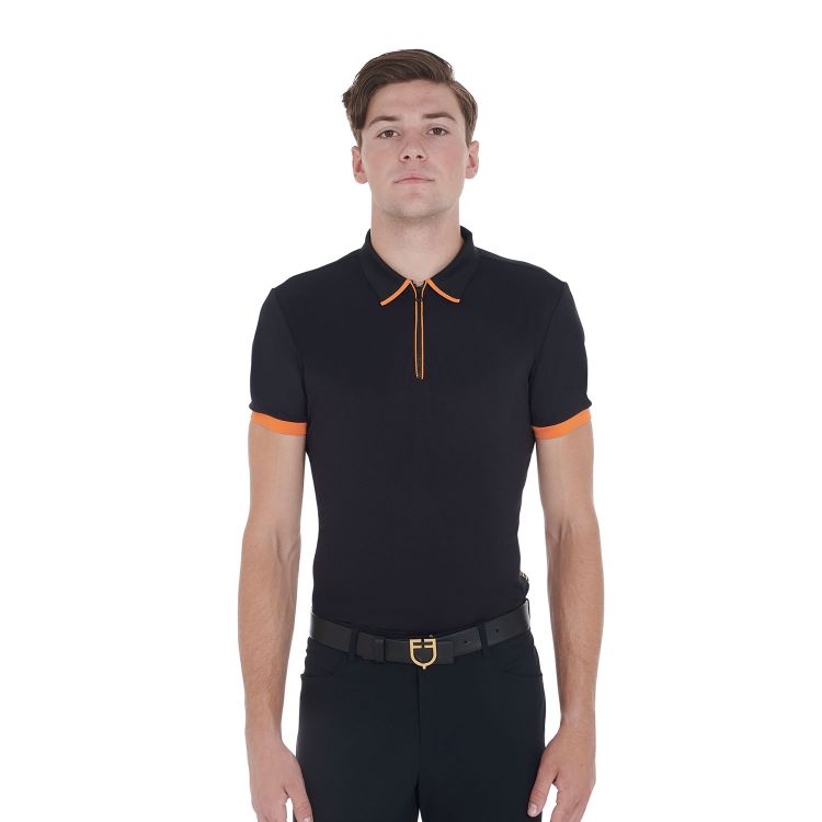 Men's training polo shirt with contrasting details
