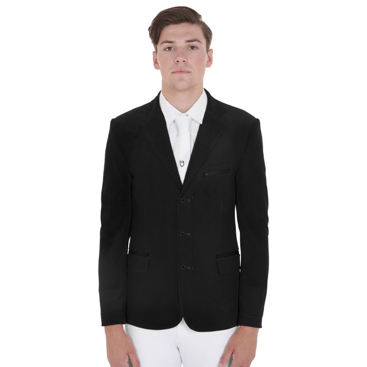 Men's competition jacket three buttons perforated fabric