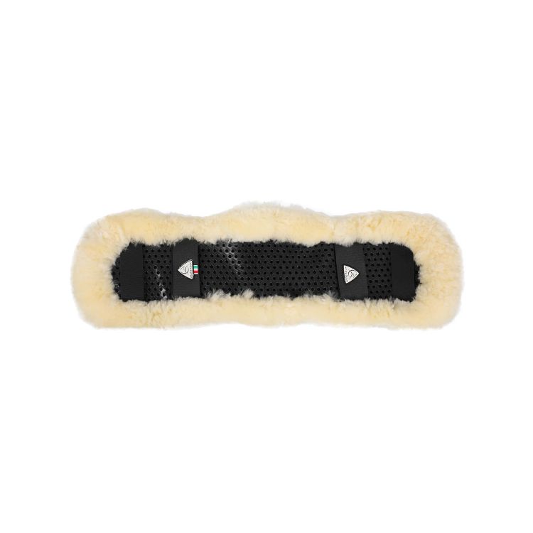 ACAVALLO SHAPED CLASSIC GEL SHORT GIRTH SAVER WITH SHEEPSKIN