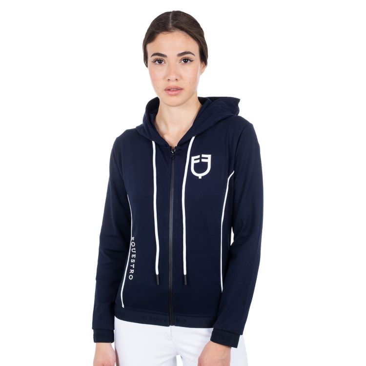 Women's sweatshirt with interlock front zip