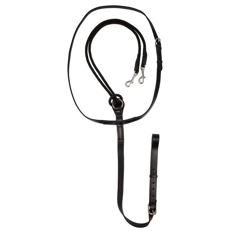 ACAVALLO ITALIAN LEATHER AND ROUND NYLON THIEDEMANN REINS