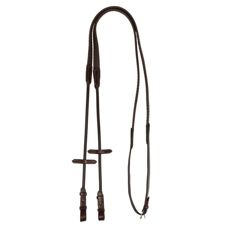 ACAVALLO ROLLED LEATHER DOTTED RUBBER REINS 1,6 cm (5/8")