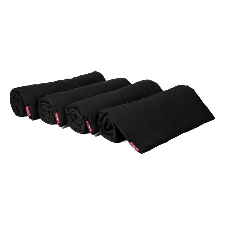 QUILTED PILLOW WRAPS BLACK (SET OF 4)