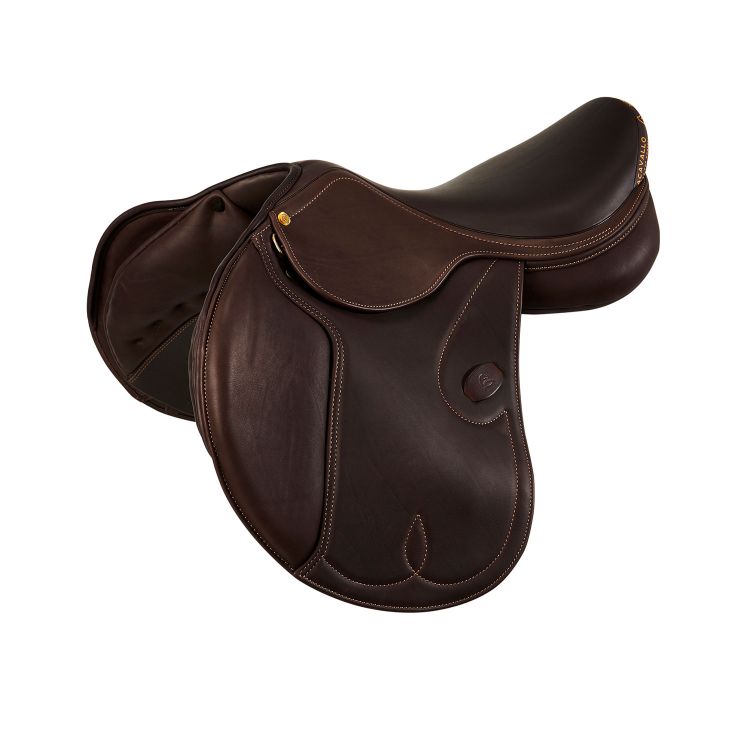 ACAVALLO BOTTICELLI JUMPING SADDLE WITH FLOCKED PANELS