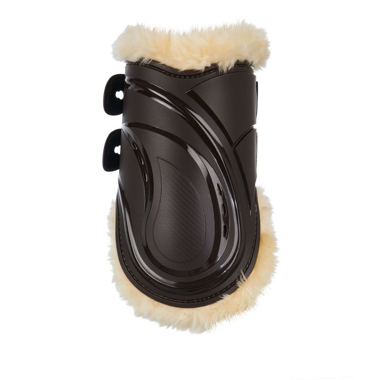 Fetlock boots in polyurethane with synthetic lambskin