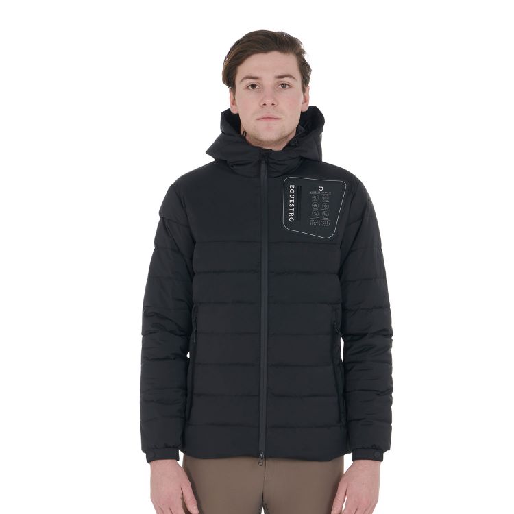 Men's stretch fabric down jacket silicone patch