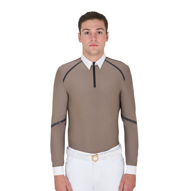 Men's slim fit long sleeve competition polo shirt