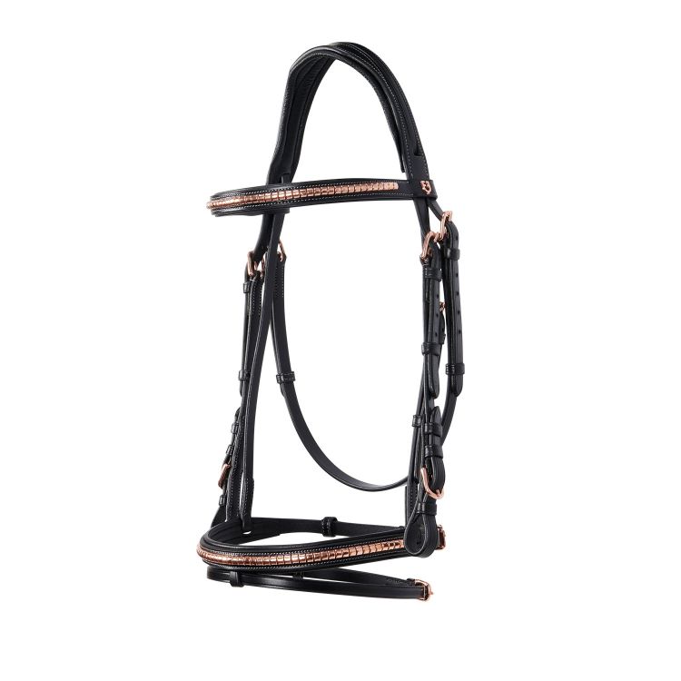 English clincher leather bridle colour rose gold