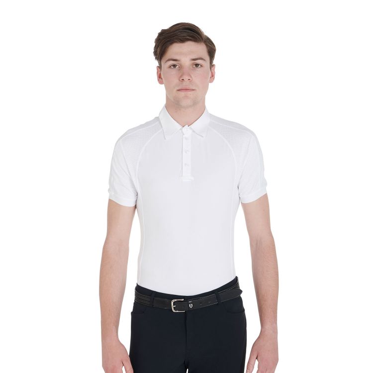Men's slim fit competition polo shirt four buttons