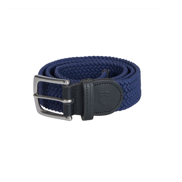 Elasticized kids belt crossed pattern