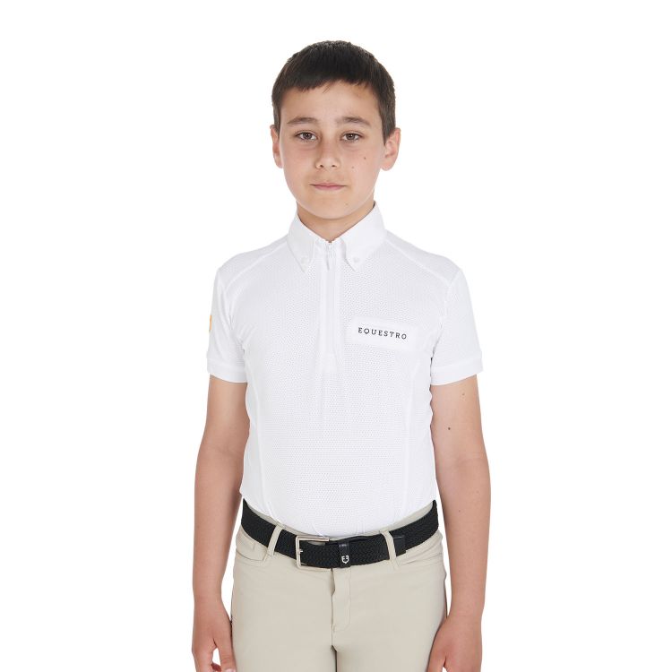 Boys' slim fit mesh competition polo shirt