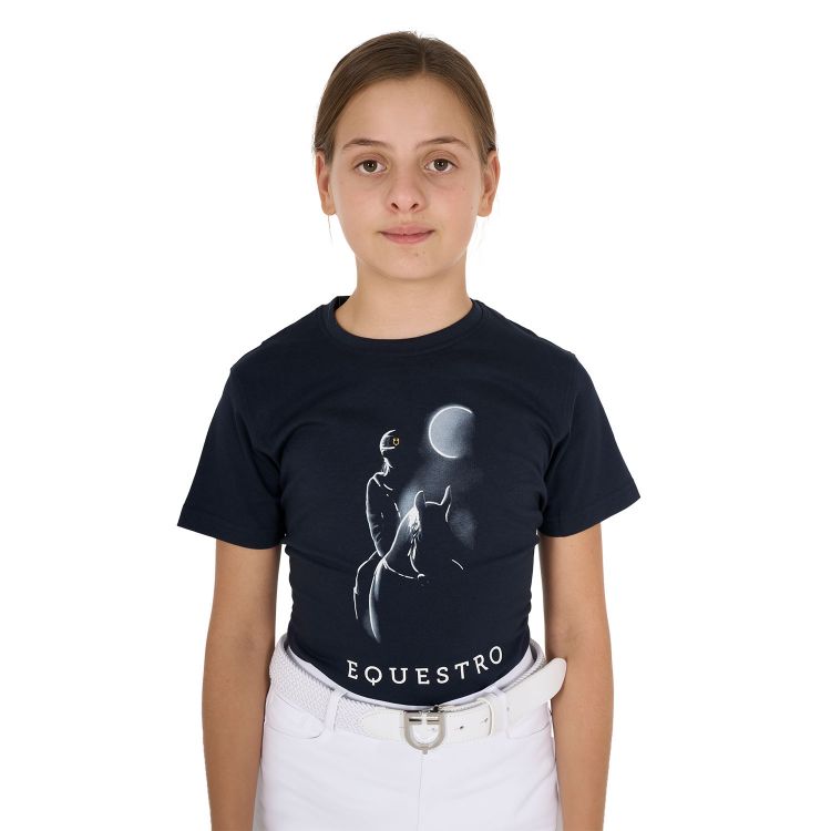 Girls' slim fit T-shirt moonlight print