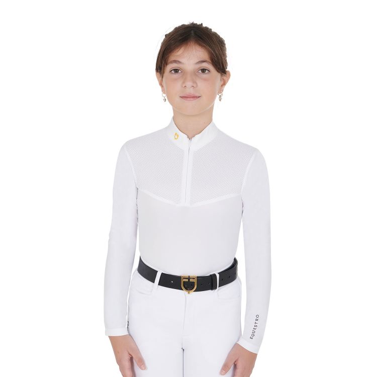 Girls' long-sleeved polo shirt