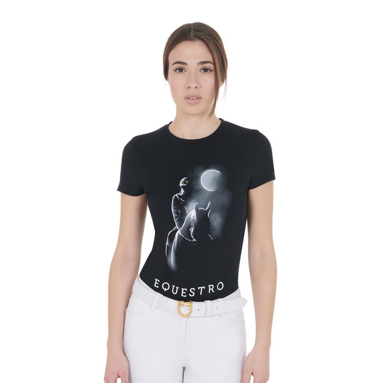 Women's slim fit T-shirt moonlight print