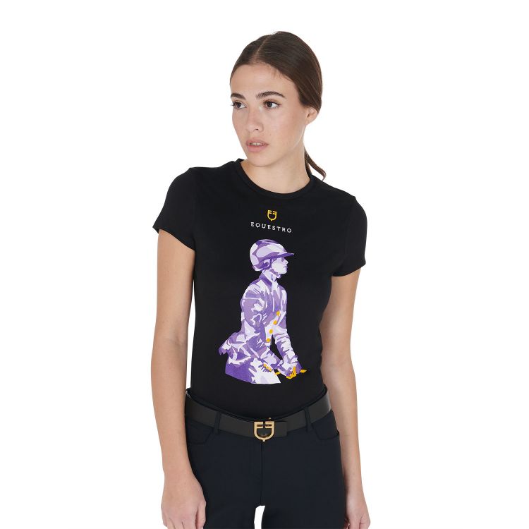Women's slim fit t-shirt with knight print
