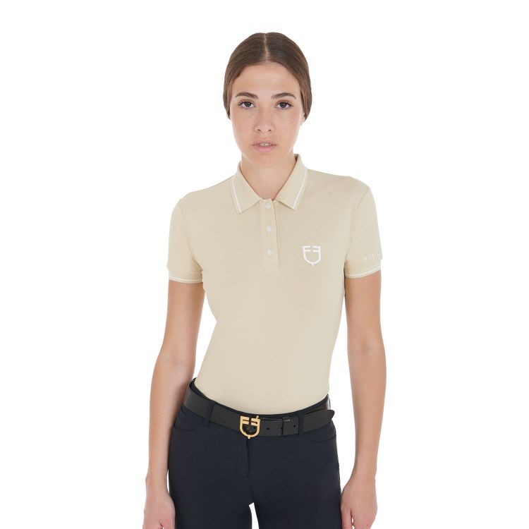 Women's slim fit polo shirt in breathable fabric