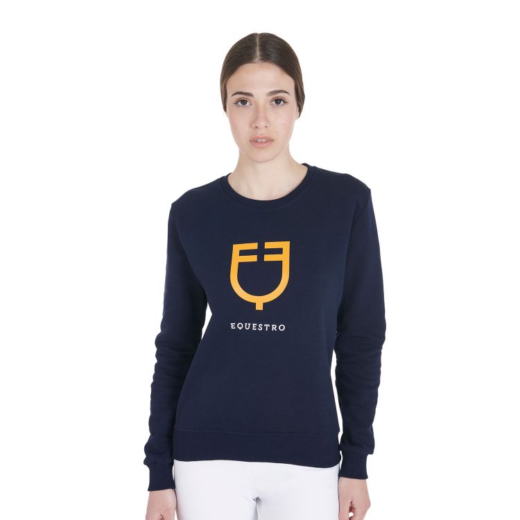 Women's crewneck sweatshirt with central logo