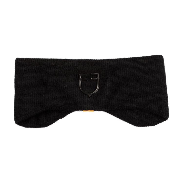Unisex ribbed wool earmuff headband with logo