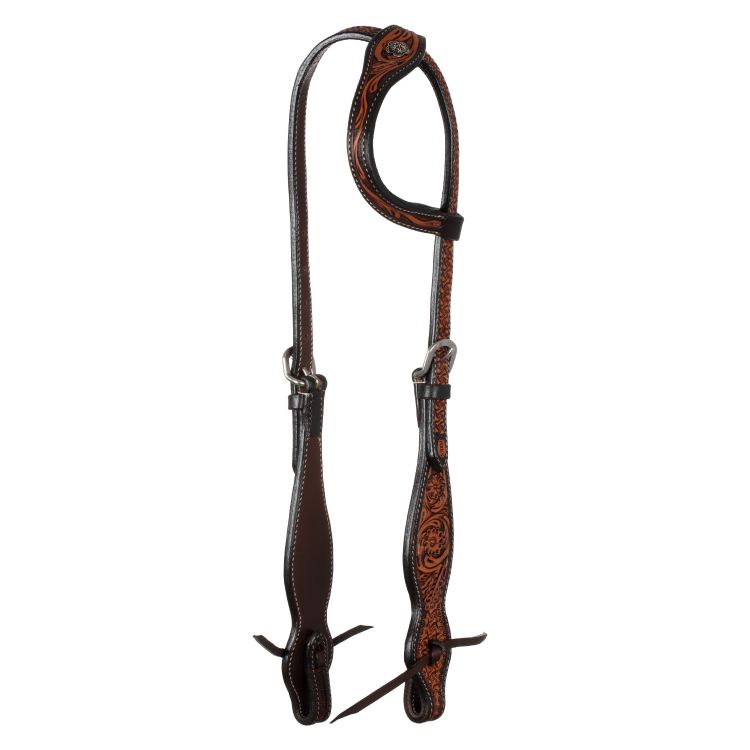 ONE EAR WESTERN BRIDLE FLORAL TOOLING