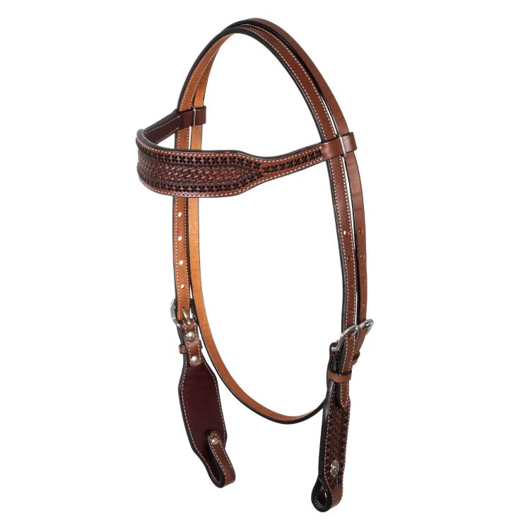 WESTERN BRIDLE WITH WIDE BROWBAND