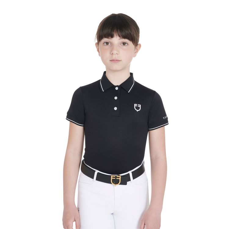Kids' slim fit polo shirt in antibacterial technical fabric