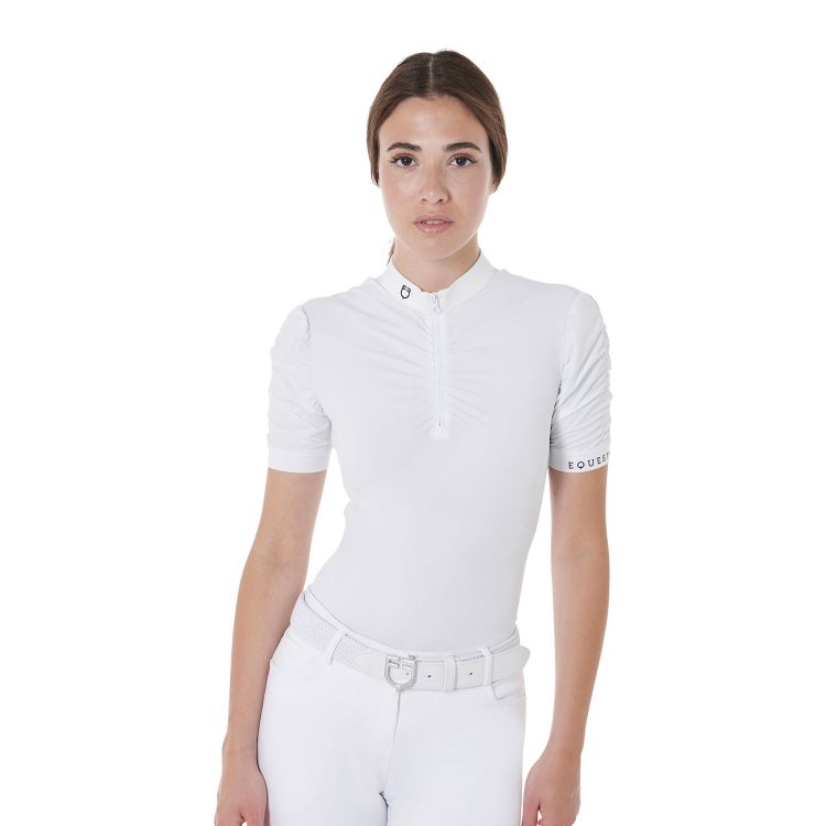 Women’s slim fit polo shirt with curly sleeves