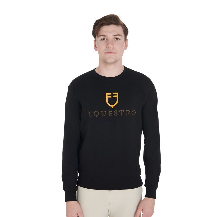 Men's cotton crewneck sweatshirt with logo on the chest