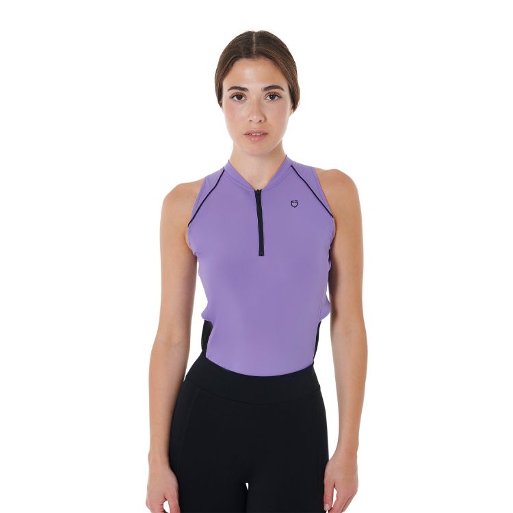 Women's slim fit sleeveless training polo shirt
