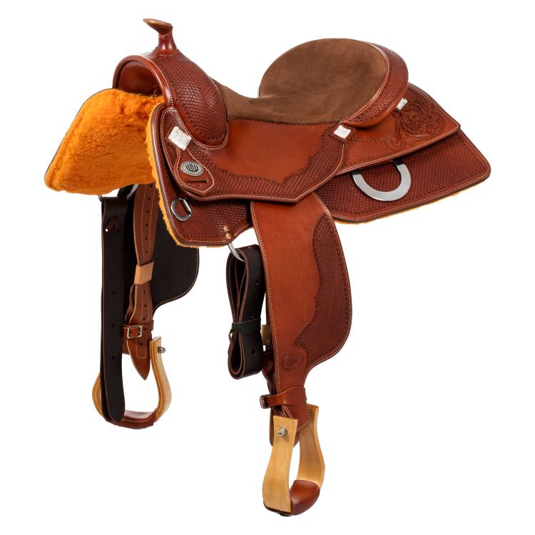 Selle Westwood classic reining square cognac flower #16 border #wvb