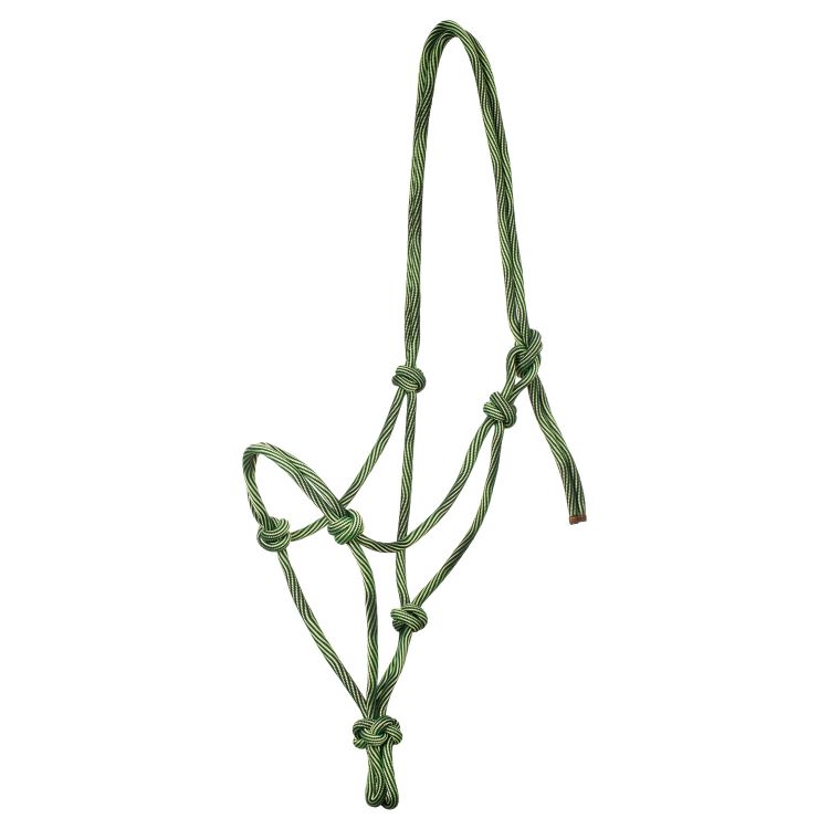 Adjustable knotted rope halter