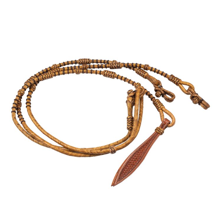 RAW BRAIDED LEATHER WESTERN REINS