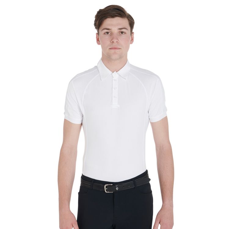 Men's slim fit competition polo shirt four buttons