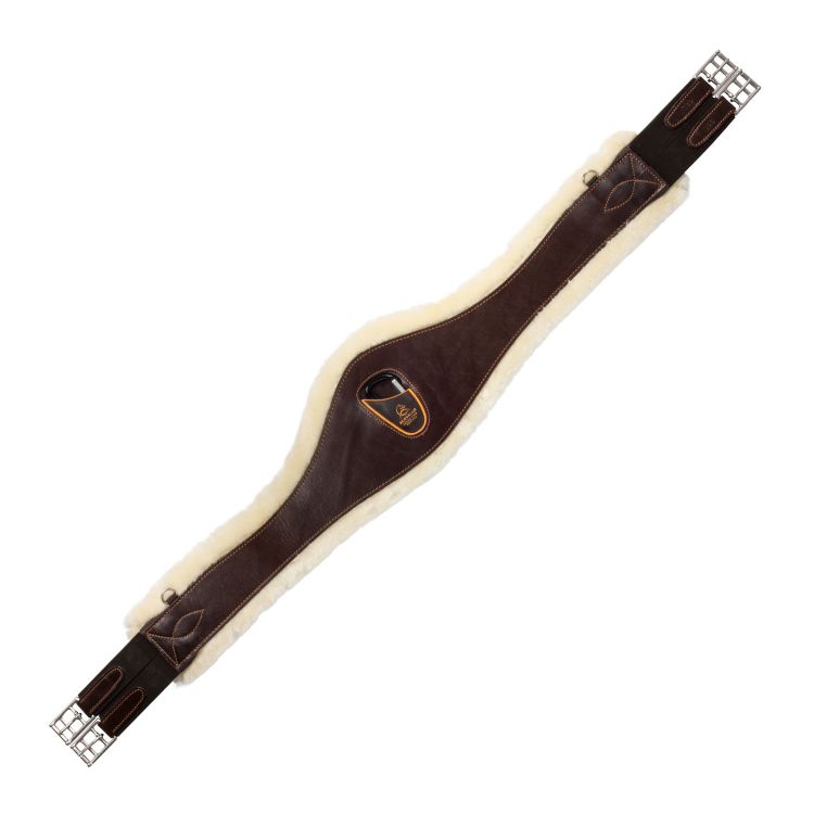 Jumping girth leather & removable faux sheepskin
