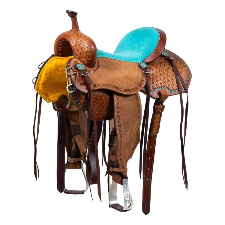 BARREL TURQUOISE SEAT BASKET TOOLING SADDLE