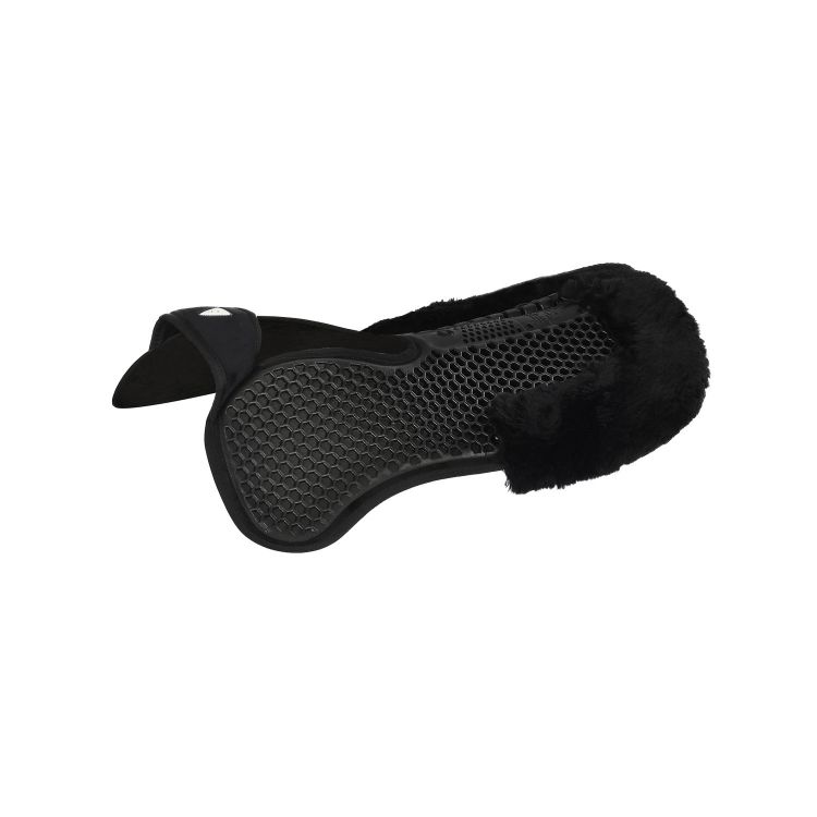ACAVALLO WITHERS FREE HEXAGONAL GEL PAD WITH BACK RISER, MICROPILE AND BACK SHEEPSKIN EDGE