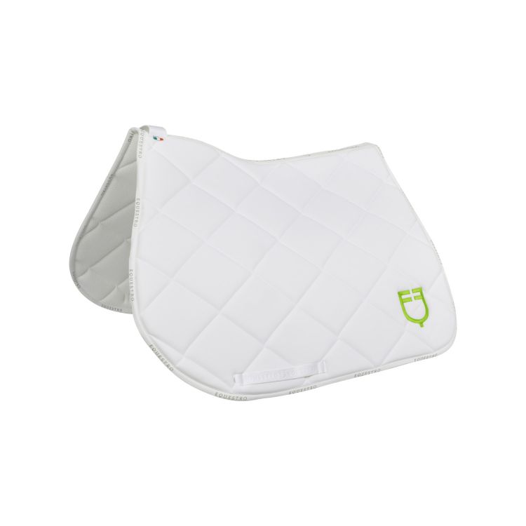 Jumping saddle pad with multicolor logo