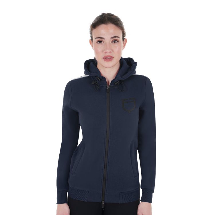 Women's hooded sweatshirt with front zip