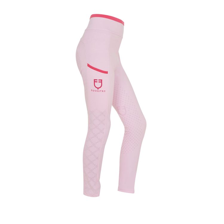Girls' leggings with perforated decorations