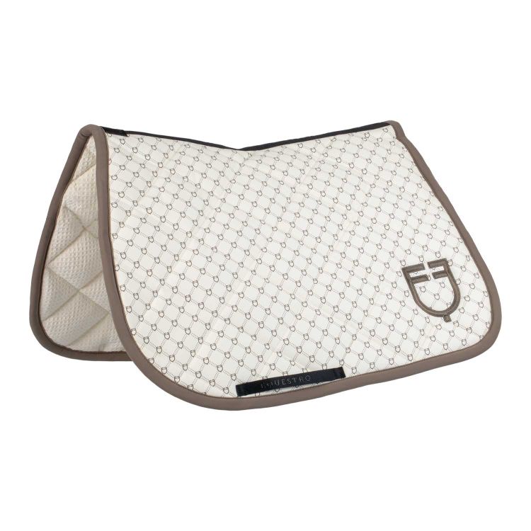 Jumping saddle pad with monogram print