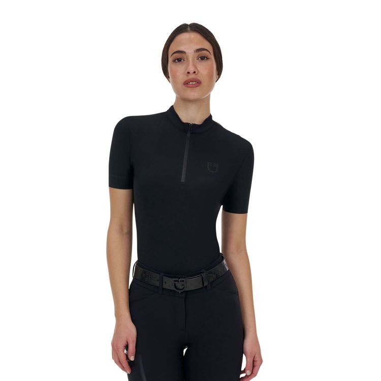 Equestro Ridertechnology women's training polo shirt short sleeves and zip