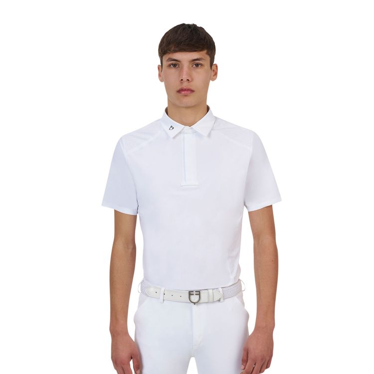 Equestro Ridertechnology men's competition polo shirt short sleeves and buttons